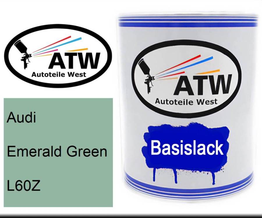 Audi, Emerald Green, L60Z: 1L Lackdose, von ATW Autoteile West.